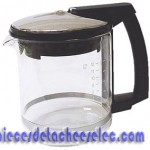 Bol / Verseuse 12 Tasses en Verre avec Couvercle Anti-Goutte Noir pour Cafetière Kaffee Automat T8 Krups