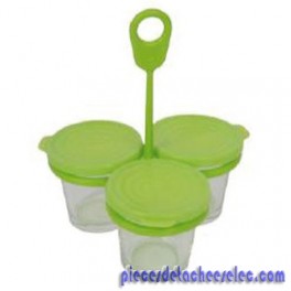 Set de Verrines x 3 + Support pour Cuiseur Vapeur / Cocotte Seb Set de Verrines x 3 + Support pour Cuiseur Vapeur / Cocotte Seb