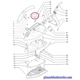 Bouton reglage temperature pour centrale vapeur Astoria
