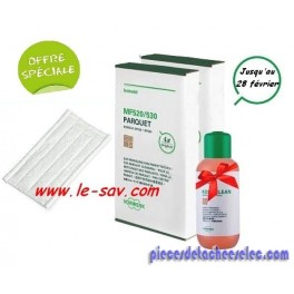 Lot de 2 pack lingettes parquet pour Duoclean Vorwerk