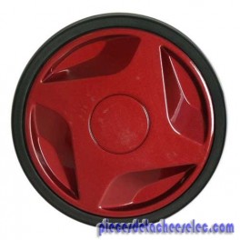 Roue + enjoliveur rouge pour aspirateur zelio de moulinex Roue + enjoliveur rouge pour aspirateur zelio de moulinex