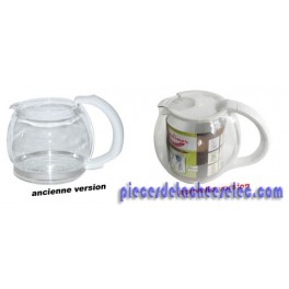 Verseuse en Verre + Couvercle Blanc 15 Tasses pour Cafetières Cocoon / Solea Moulinex