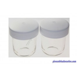 Pots verre complet X 2  a épices de l'accessoire mini mixer AT320 pour robot Kenwood Chef & Major.