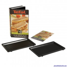 Coffret de Plaque pour Grill Panini avec Livre de Recettes pour Croque-Monsieur Tefal