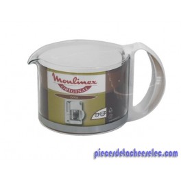 Bol / verseuse 12 tasses en verre, bandeau anti-choc et poignée blanche pour cafetière Moulinex Diva. Bol / verseuse 12 tasses en verre, bandeau anti-choc et poignée blanche pour cafetière Moulinex Diva.