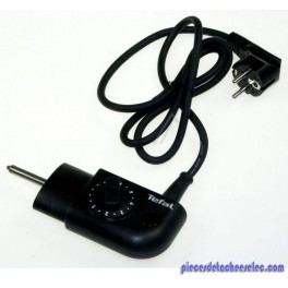 Cordon Noir d'Alimentation + Bouton de Réglage pour Barbecue Plancha Tefal
