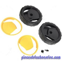 Roues + Clips + Enjoliveurs X 2 pour Nettoyeur Haute Pression Karcher