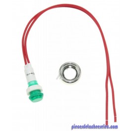 Voyant Vert Ø 10mm + Câble + Écrou Chromé Voyant Vert Ø 10mm + Câble + Écrou Chromé