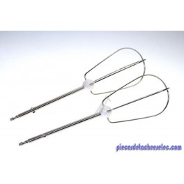 Lot de 2 fouets à émulsionner en métal pour Batteur Principio / 2 Moulinex Lot de 2 fouets à émulsionner en métal pour Batteur Principio / 2 Moulinex
