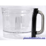 Bol Mélangeur Transparent 2000 ml + Poignée / Anse Grise pour Robots Multipro Excel Food Processor KENWOOD