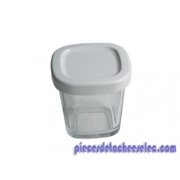 Pot + Couvercle Blanc pour Yaourtière Multi / Délices / Compact Seb / Tefal Pot + Couvercle Blanc pour Yaourtière Multi / Délices / Compact Seb / Tefal