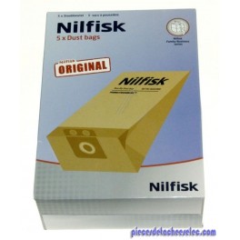 Lot de 5 Sacs Filtre en Papier de 10L pour Aspirateurs Nilfisk Lot de 5 Sacs Filtre en Papier de 10L pour Aspirateurs Nilfisk