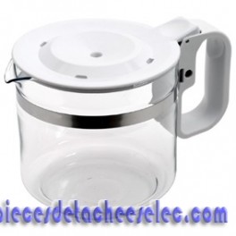Bol / verseuse Blanche 12 tasses en verre avec couvercle anti-goutte pour Cafetière 912 Moulinex