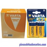 Lot de 2 Piles Alkaline 1,5 V type LR20 ( D ) Longlife Extra pour Pile Varta