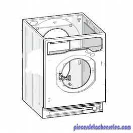 Meuble Blanc PW Indesit pour Lave-Linge SMLE123EU Scholtès