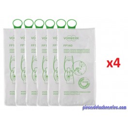 4 x Packs de 6 Sacs Filtre Premium FP140/150 pour Aspirateur Kobold VK 140 / VK 150 Vorwerk 4 x Packs de 6 Sacs Filtre Premium FP140/150 pour Aspirateur Kobold VK 140 / VK 150 Vorwerk