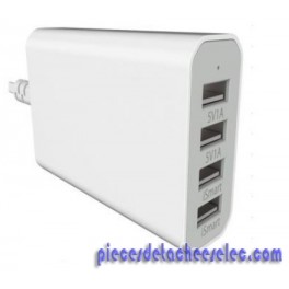 Chargeur Multi-Port USB avec 4 Prises USB Blanc Chargeur Multi-Port USB avec 4 Prises USB Blanc