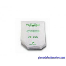 Pochette de 6 Sacs Filtres pour Aspirateur Kobold FP135 / FP136 Vorwerk Pochette de 6 Sacs Filtres pour Aspirateur Kobold FP135 / FP136 Vorwerk