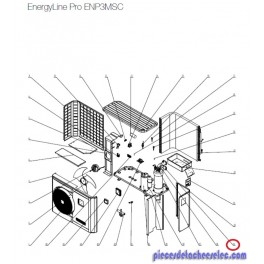 Condenseur Titane PVC pour Pompes à Chaleur EnergyLine Pro ENP3MSC Hayward