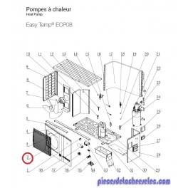 Grille Motoventilateur 8, 11, 15 kW pour Pompes à Chaleur Easy Temp ECP08 Hayward