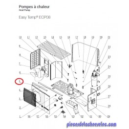 Raidisseur Arrière pour Pompes à Chaleur Easy Temp ECP08 Hayward