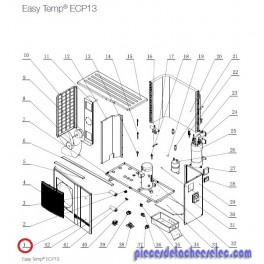 Panneau Avant pour Pompes à Chaleur Easy Temp ECP13 Hayward Panneau Avant pour Pompes à Chaleur Easy Temp ECP13 Hayward