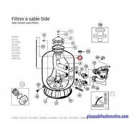 Diffuseur Supérieur 166/210/310/360 pour Filtres à Sable Side Hayward Diffuseur Supérieur 166/210/310/360 pour Filtres à Sable Side Hayward