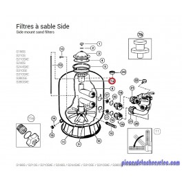 Diffuseur Supérieur 166/210/310/360 pour Filtres à Sable Side Hayward
