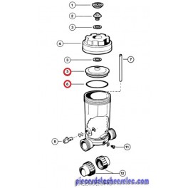 Couvercle + Joint pour Distributeurs de Produits Chimiques CL200EURO Hayward