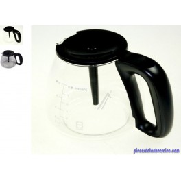 Verseuse Noir en Verre pour Cafetière Philips Verseuse Noir en Verre pour Cafetière Philips