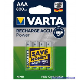 Accus / Piles rechargeables 1,2V. 800mAh type micro AAA ( LR03 ) Varta longlife