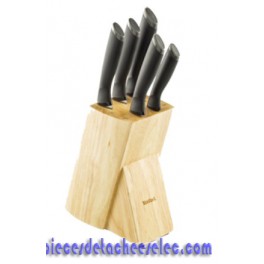 Coffret 6 Pièces Bloc + 5 Couteaux Inox Tefal Coffret 6 Pièces Bloc + 5 Couteaux Inox Tefal