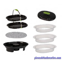 Kit Bol x3 + Bac + Grille + Plaque x2 pour Cuiseur Vapeur Vitacuisine Seb Kit Bol x3 + Bac + Grille + Plaque x2 pour Cuiseur Vapeur Vitacuisine Seb