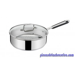 Sauteuse 24cm +Couvercle en Verre Pro Inox Induction Tefal 