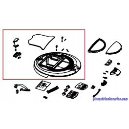 Demi boitier supérieur noir pour Robot Aspirateur Rowenta Demi boitier supérieur noir pour Robot Aspirateur Rowenta