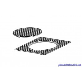 Grille Fonte Emaille Cadre + Cercle pour Barbecue Campingaz