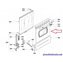 Vitre Extérieur de Porte pour Cuisinière Vedette