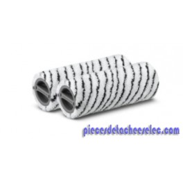 Jeu de Rouleaux de Pierre avec Bandes Abrasives pour Aspirateur Brosseur KARCHER 