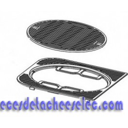 Grille de Cuisson Fonte Emaillée Cadre + Cercle Semi Brillante pour Barbecue CAMPINGAZ