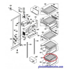 Couvercle Bac à Légumes 890x755x1750 pour Réfrigérateur LG