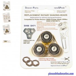 TÊTE DE RASAGE AVEC ANNEAUX DE FIXATION, ALTERNATIVE PHILIPS SH71 / SH98 pour Rasoir Philips TÊTE DE RASAGE AVEC ANNEAUX DE FIXATION, ALTERNATIVE PHILIPS SH71 / SH98 pour Rasoir Philips