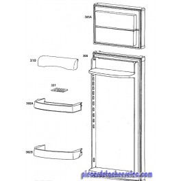 Porte de Réfrigérateur avec Joint pour Réfrigérateur  FAURE