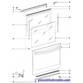 Vitre de Porte Extérieur Acier pour Four MIELE