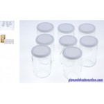 Ensemble de 8 Pots + 8 Couvercles pour Yaourtière Automatique, Classic, Duetto Seb