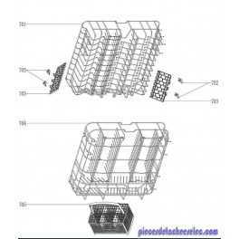 Panier Inferieur pour Lave-Vaisselle Brandt Panier Inferieur pour Lave-Vaisselle Brandt