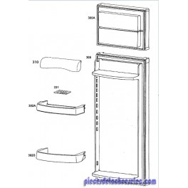 Porte de Congelateur Blanc 545X385mm pour Réfrigérateur FAURE Porte de Congelateur Blanc 545X385mm pour Réfrigérateur FAURE
