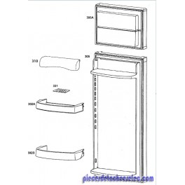 Porte de Congelateur Blanc 545X385mm pour Réfrigérateur  FAURE