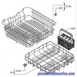 Panier Supérieur pour Lave Vaisselle ZANUSSI Panier Supérieur pour Lave Vaisselle ZANUSSI