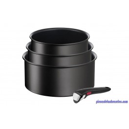 Tefal LOT 3 CASSEROLES 16/18/20 CM + 1 POGNEE AMOVIBLE INGENIO ECO RESIST