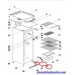 Charnière Inférieure pour Réfrigérateur CURTISS Charnière Inférieure pour Réfrigérateur CURTISS